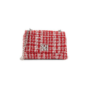 #24 Badgley Mischka Women's Bouclé-Tweed Shoulder Bag - Red